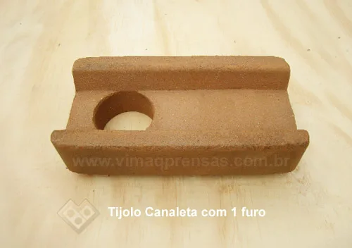 Tijolo ecológico Canaleta com 1 furo