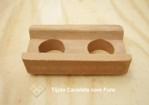 Tijolo ecológico Canaleta com 2 furos