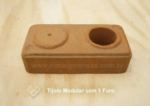 Tijolo ecológico Modular com 1 furo